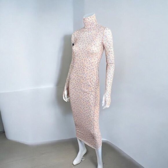 AFRM Revolve Shailene Floral Mesh Midi Dress Pink Size X Small - Picture 4 of 14